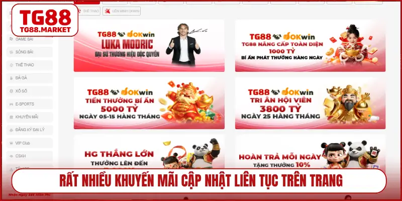 Rất nhiều khuyến mãi cập nhật liên tục trên trang